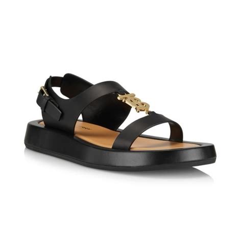 burberry buckingham sandals|Burberry Buckingham Logo Leather Slingback Sandals.